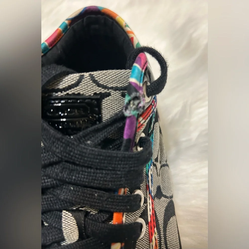 Coach Vintage Zoe Multicolor Signature Logo Patterned Sneakers - Picture 3 of 9